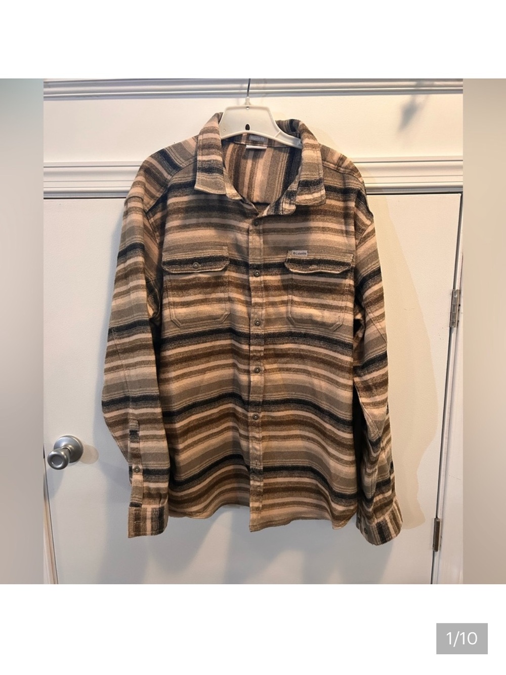 Columbia Deschutes River Heavyweight Flannel Shirt Mens 2XL Striped Outdoors